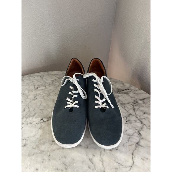 Beckett Simonon Sneakers Mens Size 13 Blue Suede Lace Up Shoes Geller Trainers - Picture 2 of 7